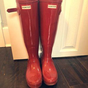 Authentic Hunter Rain Boots - Women's Size 8 - Red